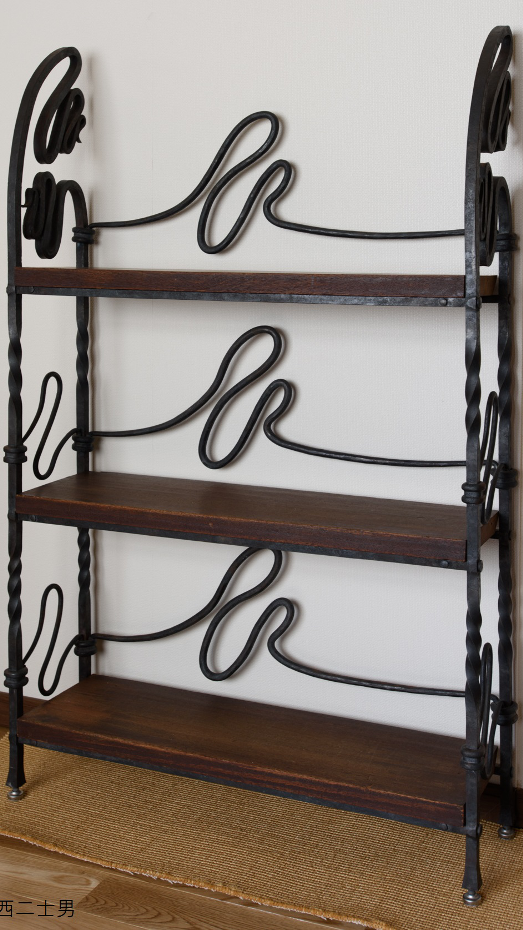 ロートアイアン,ブックスタンド,本棚,総火作り,創作家具,アイアン,思い出の,大阪府