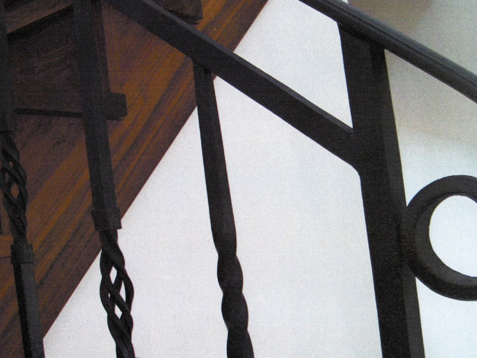 ロートアイアン階段手すり,笠木端部,ロートアイアン階段手すり,手摺り,てすり,アイアン,シンプル,福岡県